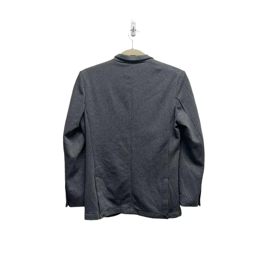 Soft Cloth Herringbone Two-Button Blazer‎ Grey